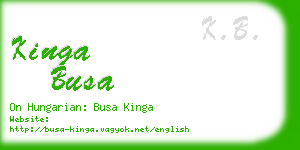 kinga busa business card